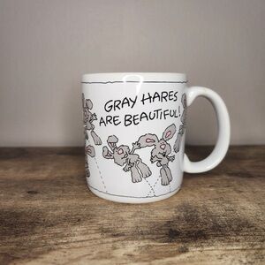 White Gray Bunny Mug
